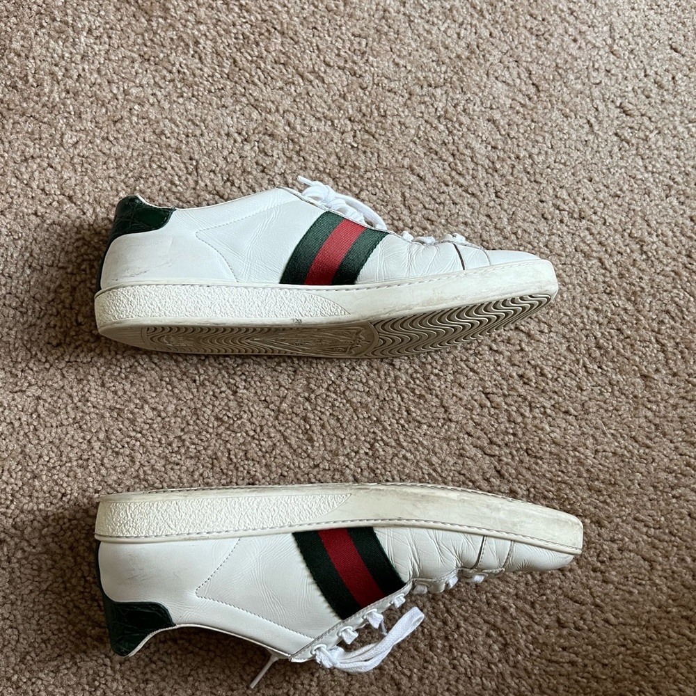 Gucci Ace Sneakers Size 39.5 | White Leather w/ Web Stripe - Picture 4 of 10
